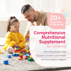 Nutrition panel of Zahler Kids Multivitamin with 20+ vitamins and minerals
