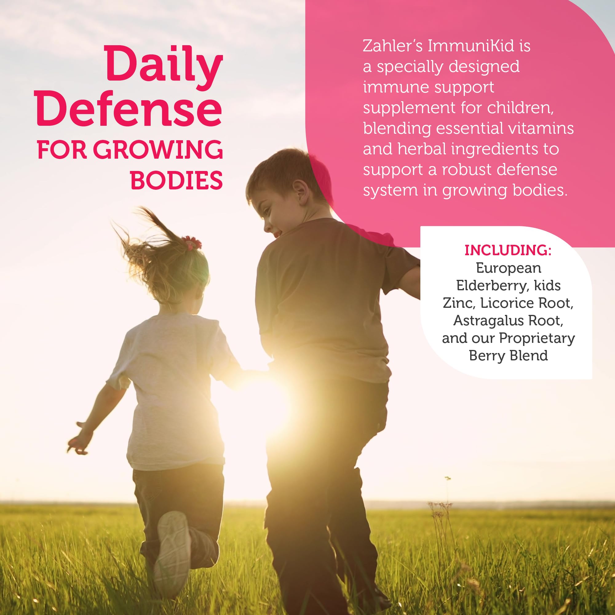 Zahler zinc tablets for kids, part of the immune support.