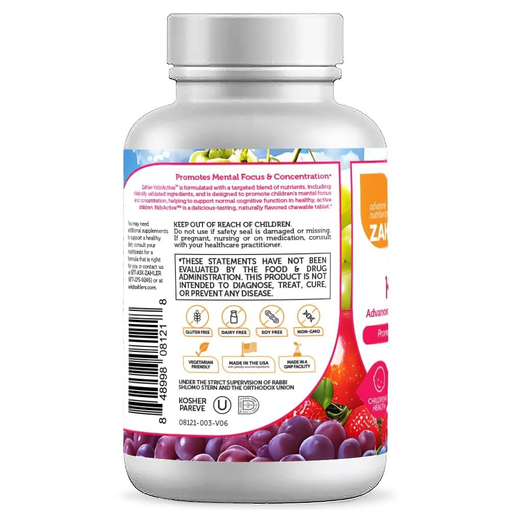 Zahler KidsActive bottle with fruit punch flavor tablets