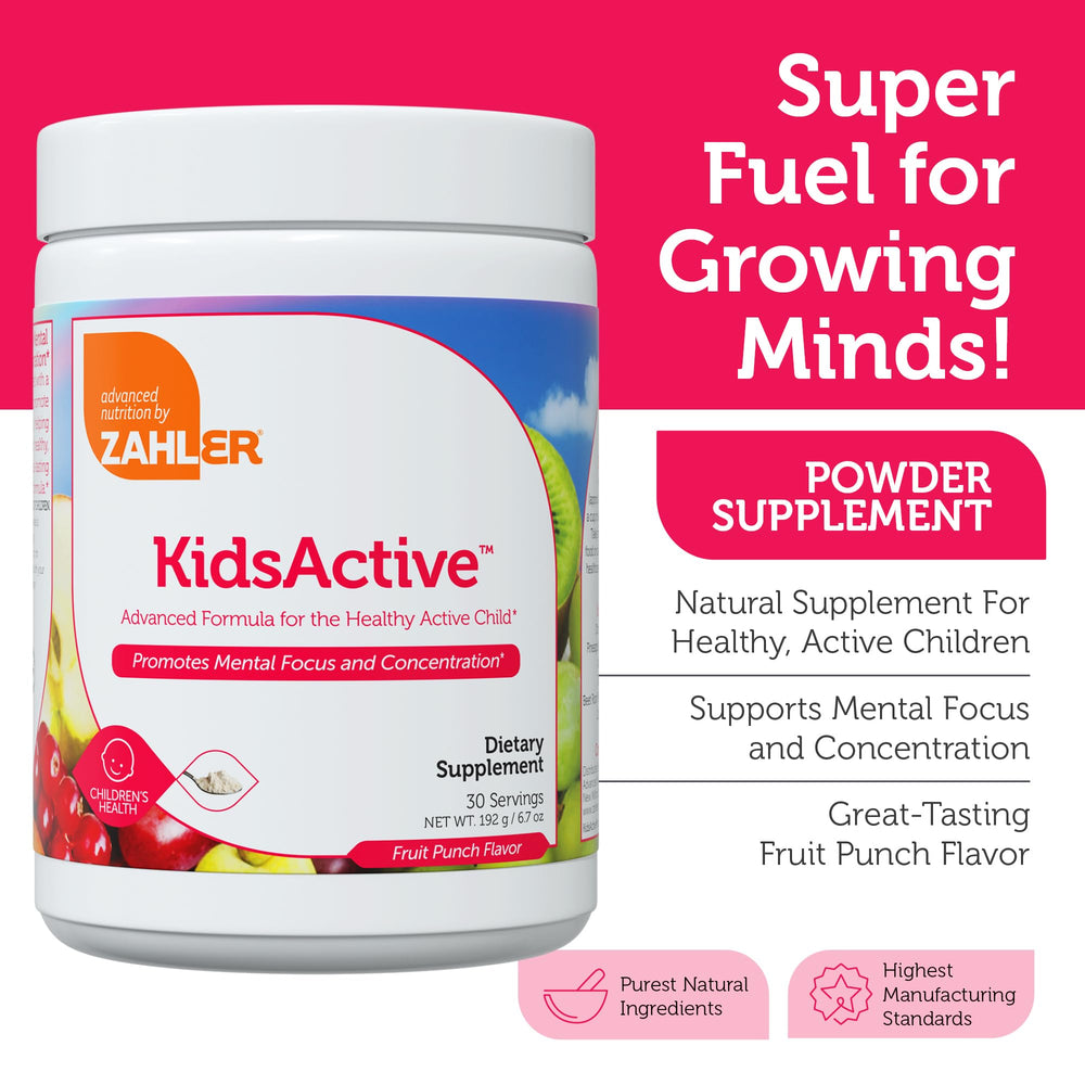Zahler KidsActive measuring scoop showing a serving size for daily support