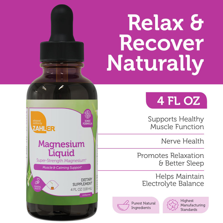 Zahler magnesium-liquid dropper pour for convenient, controlled dosing after activity