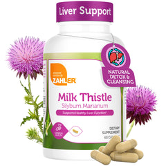 Zahler Milk Thistle bottle front view for daily liver support.