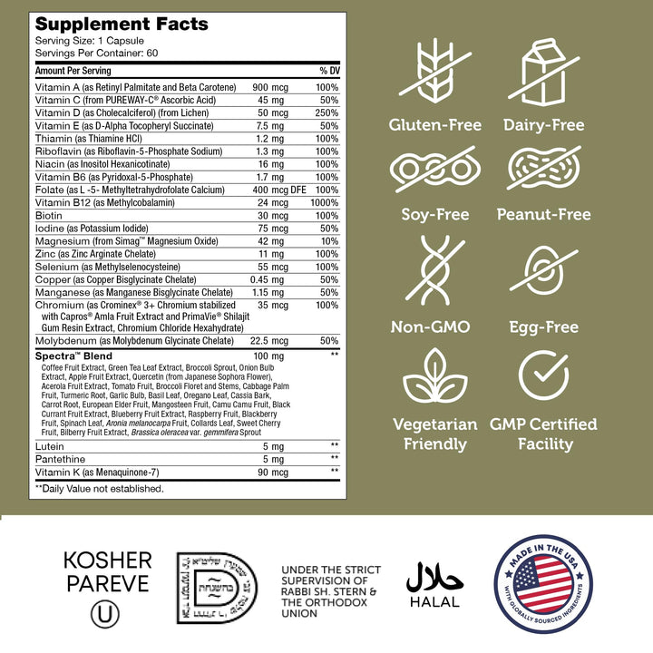 Zahler 50+ multivitamin is vegan, kosher, and non-GMO