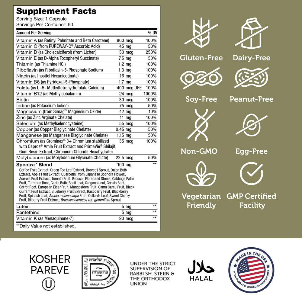 Zahler 50+ multivitamin is vegan, kosher, and non-GMO