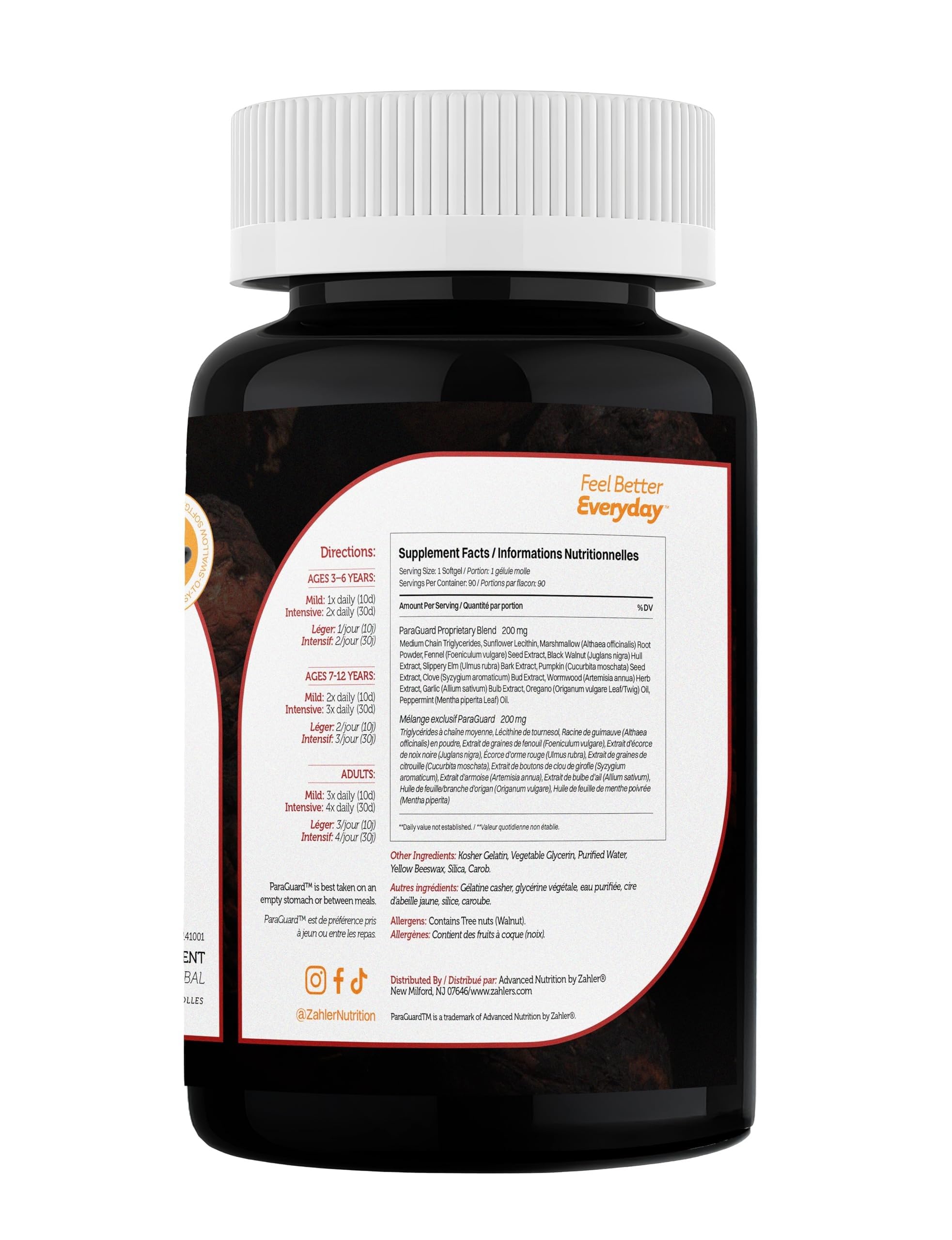 Close-up of Paraguard softgels highlighting convenient daily detox support.