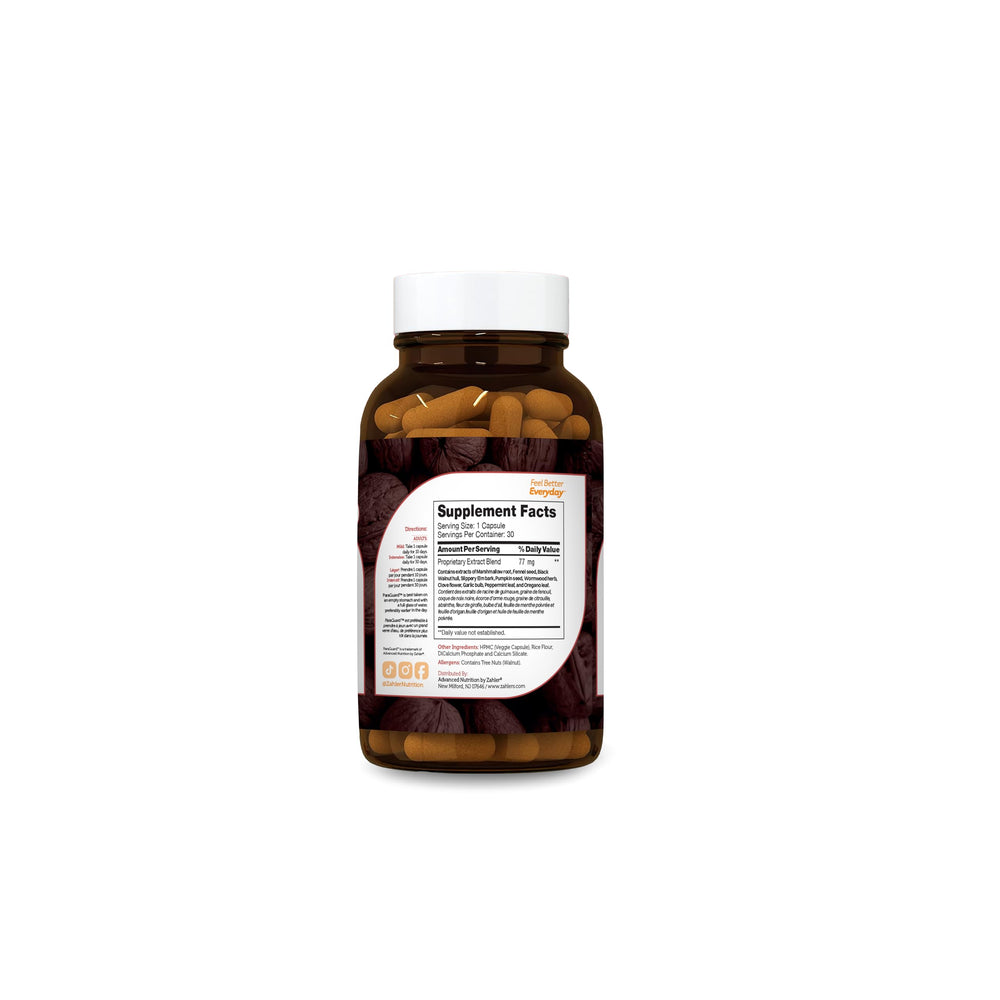 Zahler ParGuard ingredients display with wormwood garlic and pumpkin seeds