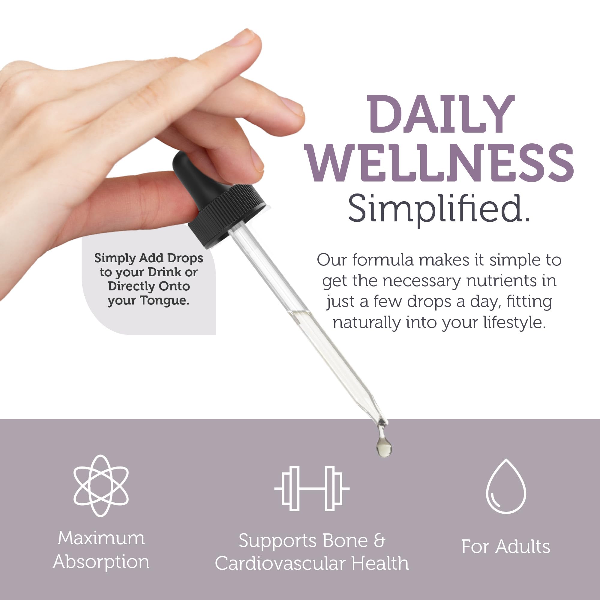 Zahler Vitamin D3 K2 Drops label shows kosher certification and purity.