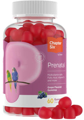 Zahler Womens Prenatal Gummies grape bottle front view highlighting tasty prenatal support for mom and baby