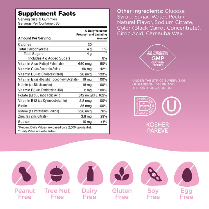 A pregnant user taking Zahler Prenatal Gummies as part of daily routine