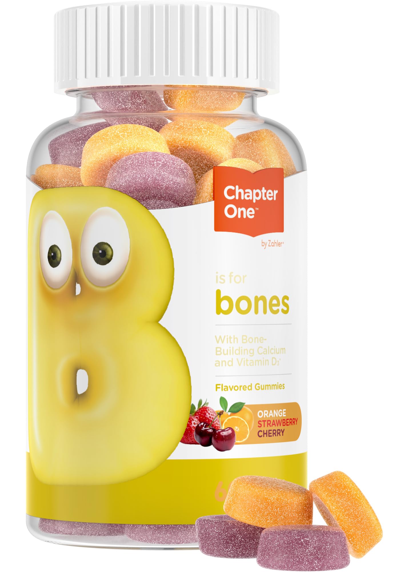 Zahler Yummy Kids Calcium Gummies orange flavor for growing bones and healthy teeth