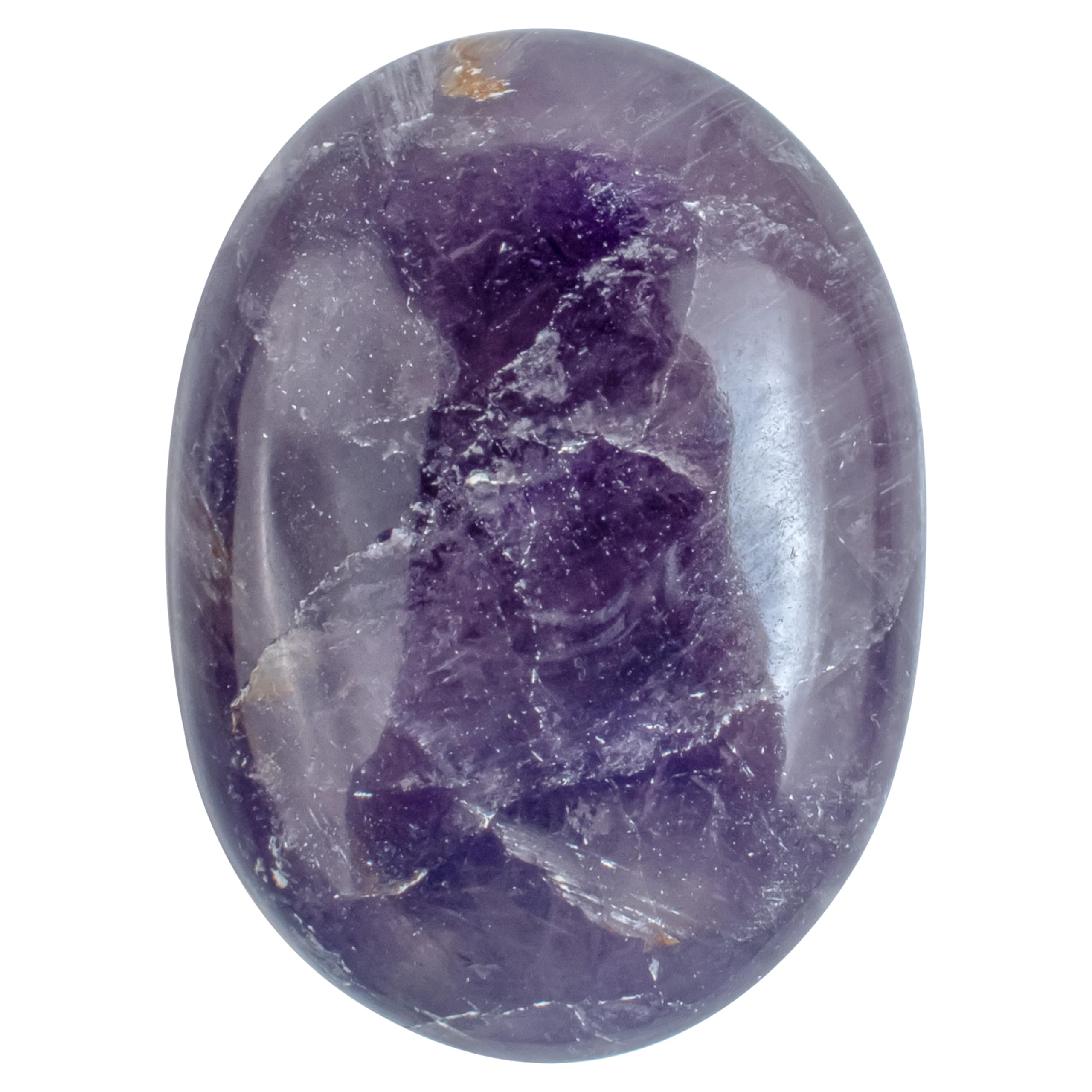 ZAICUS Amethyst Palm Stone close-up shows smooth, polished surface ideal for calming meditation.