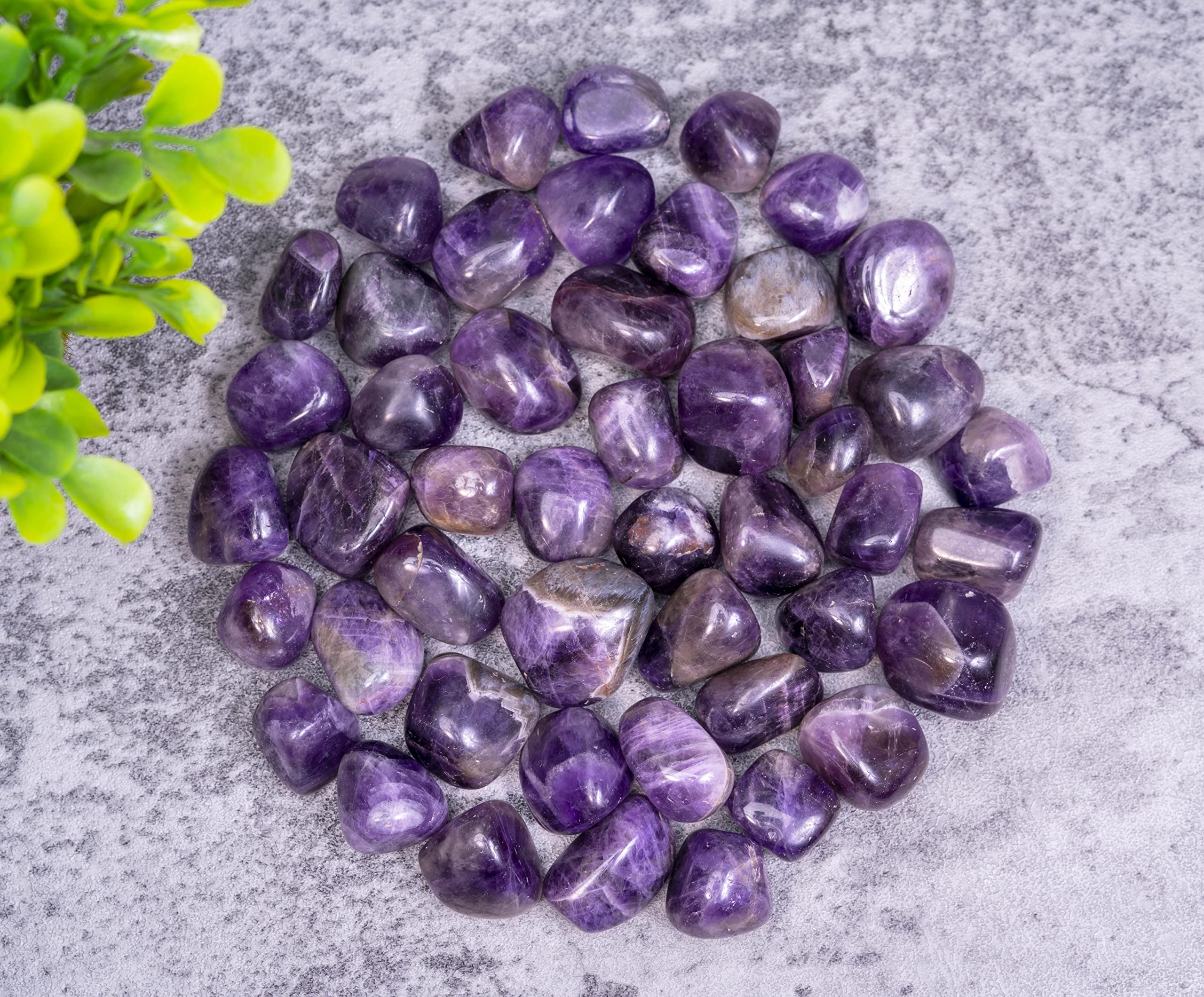 ZAICUS amethyst tumbled stones 20-25 mm size notes for natural energy balance.