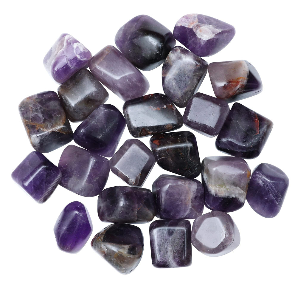 ZAICUS amethyst tumbled stones collection highlighting crystal cleansing and aura refreshing properties.