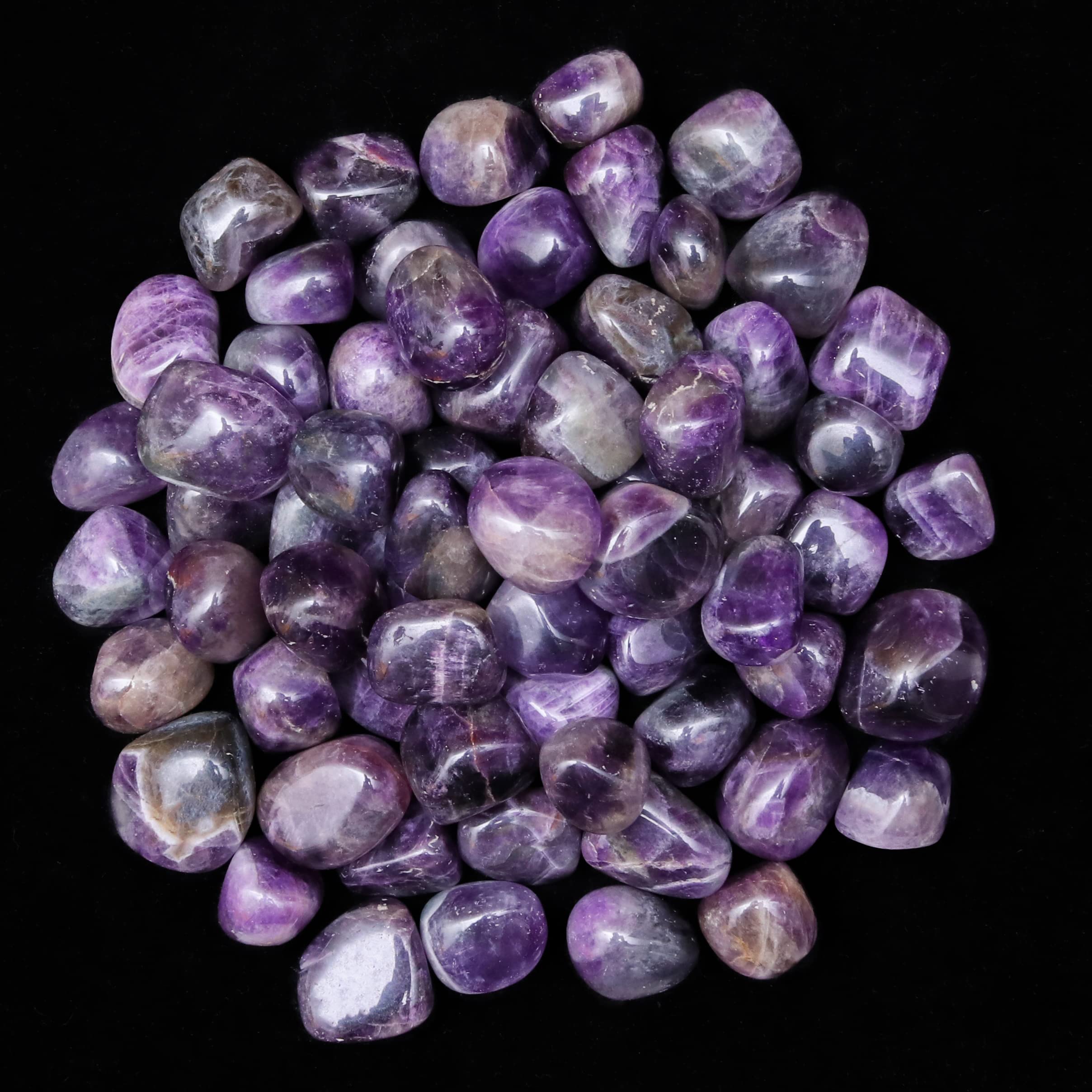 ZAICUS amethyst tumbled stones meditation desk display for daily calm.