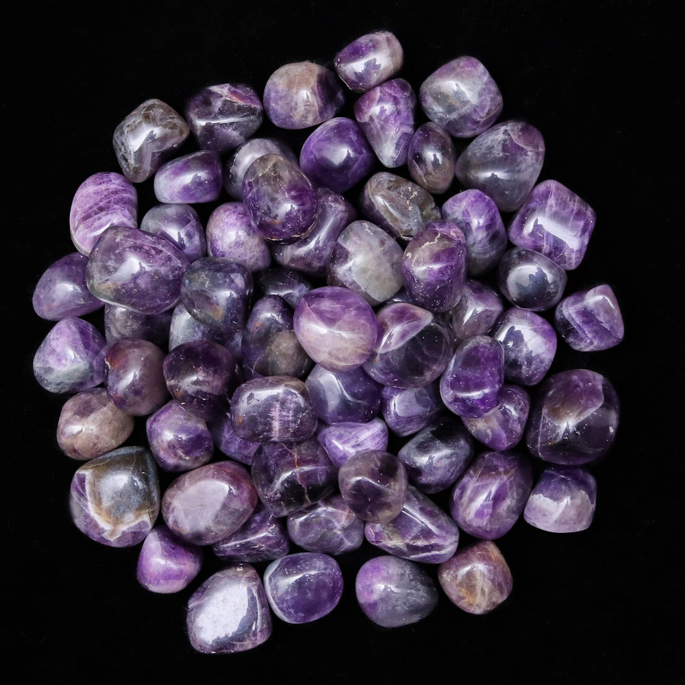 ZAICUS amethyst tumbled stones meditation desk display for daily calm.