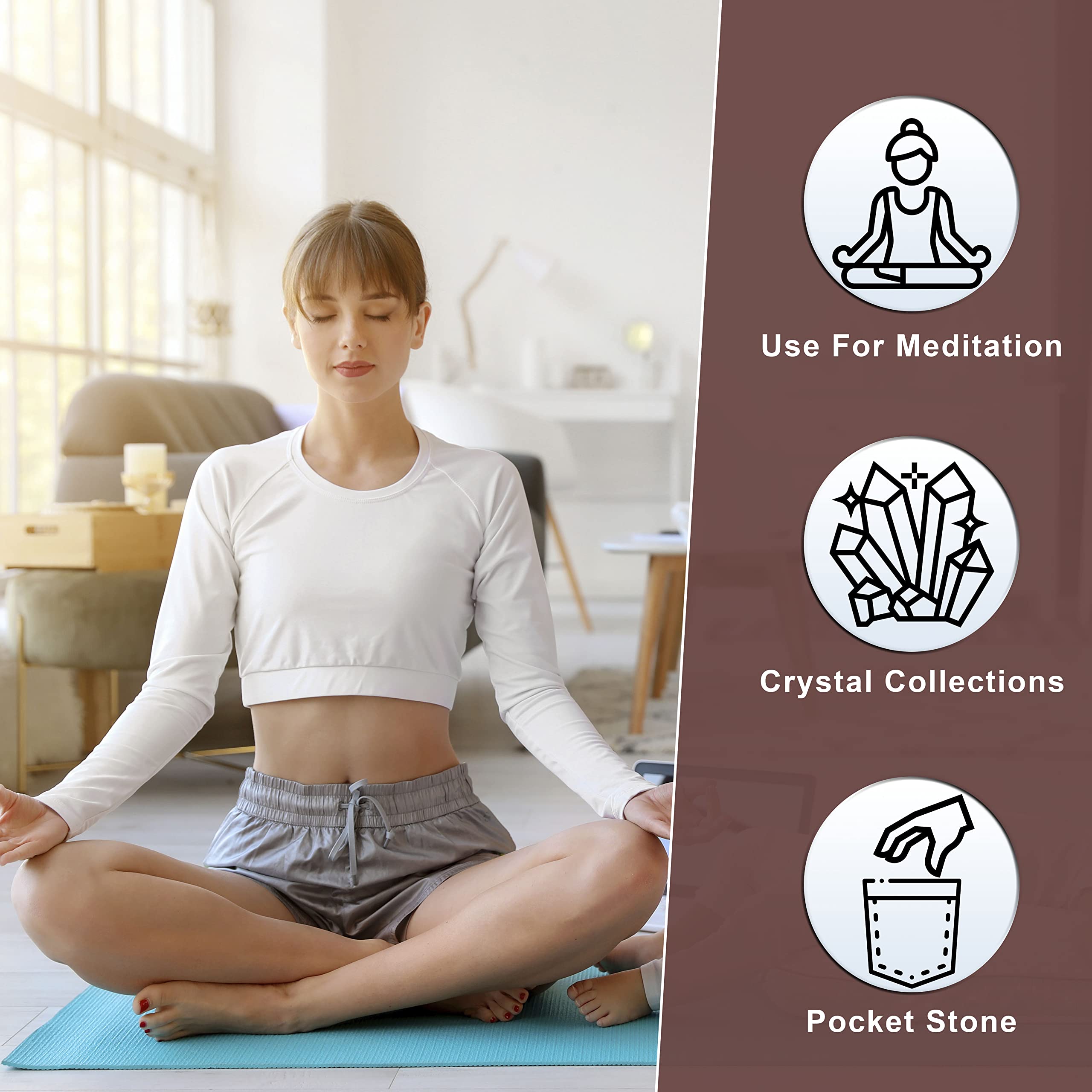 ZAICUS chakra-balancing crystal for meditation and energy focus
