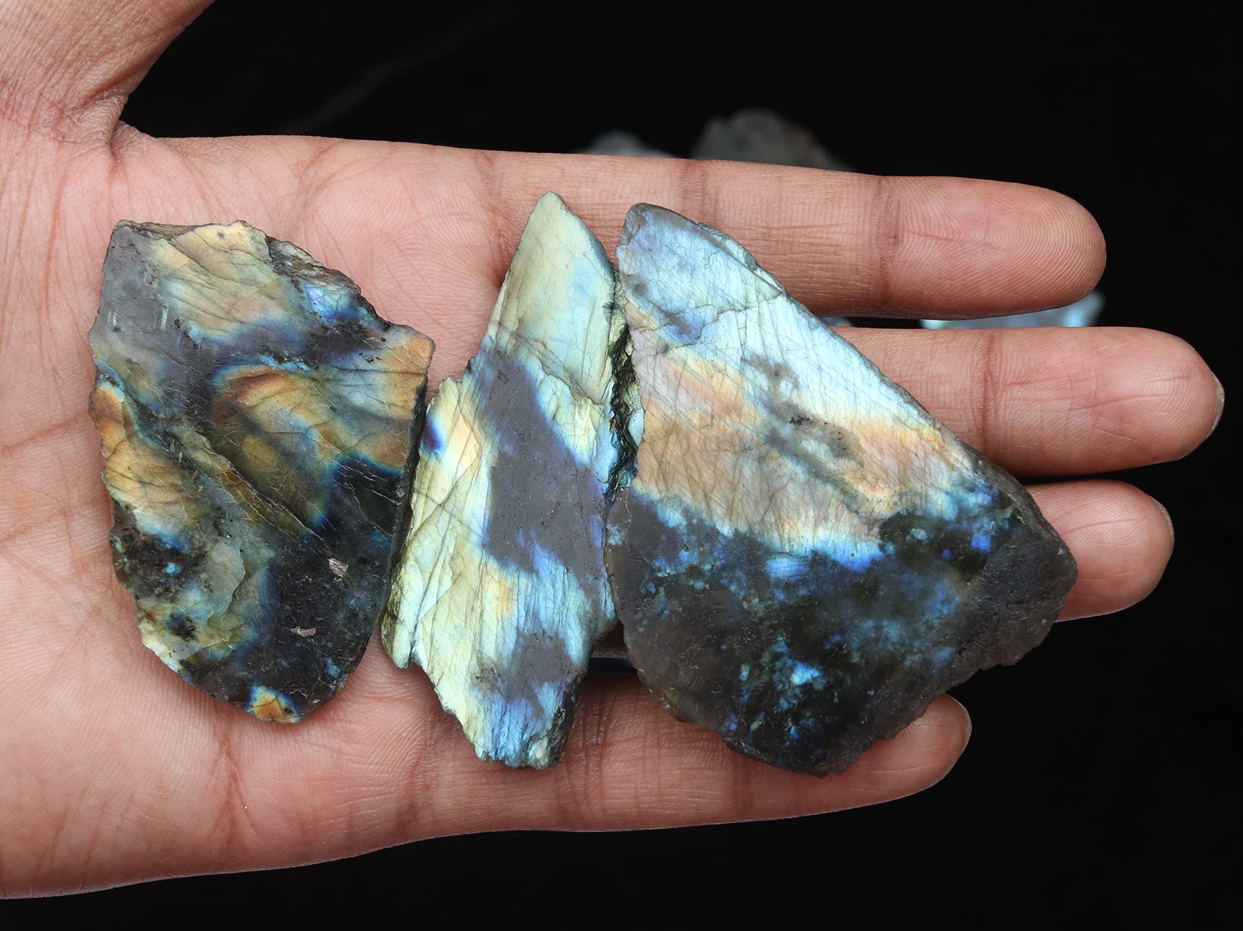 ZAICUS Labradorite slice bundle for crafts, art projects and displays.