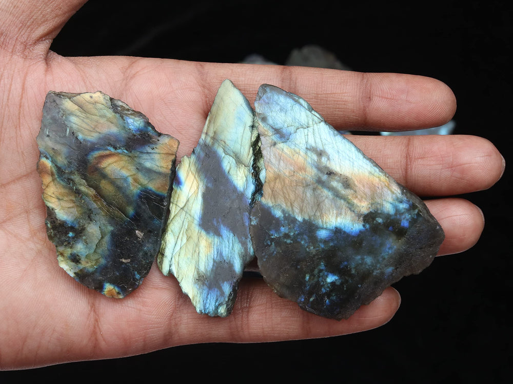 ZAICUS Labradorite slice bundle for crafts, art projects and displays.