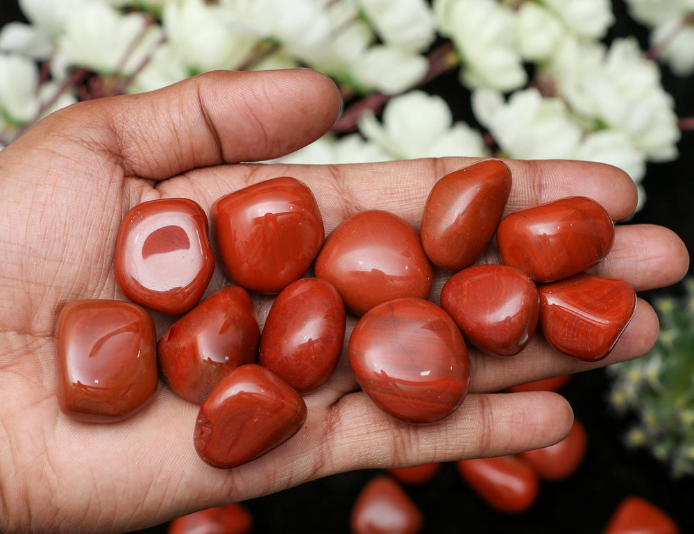 ZAICUS Red Jasper gift set with polished tumbled stones