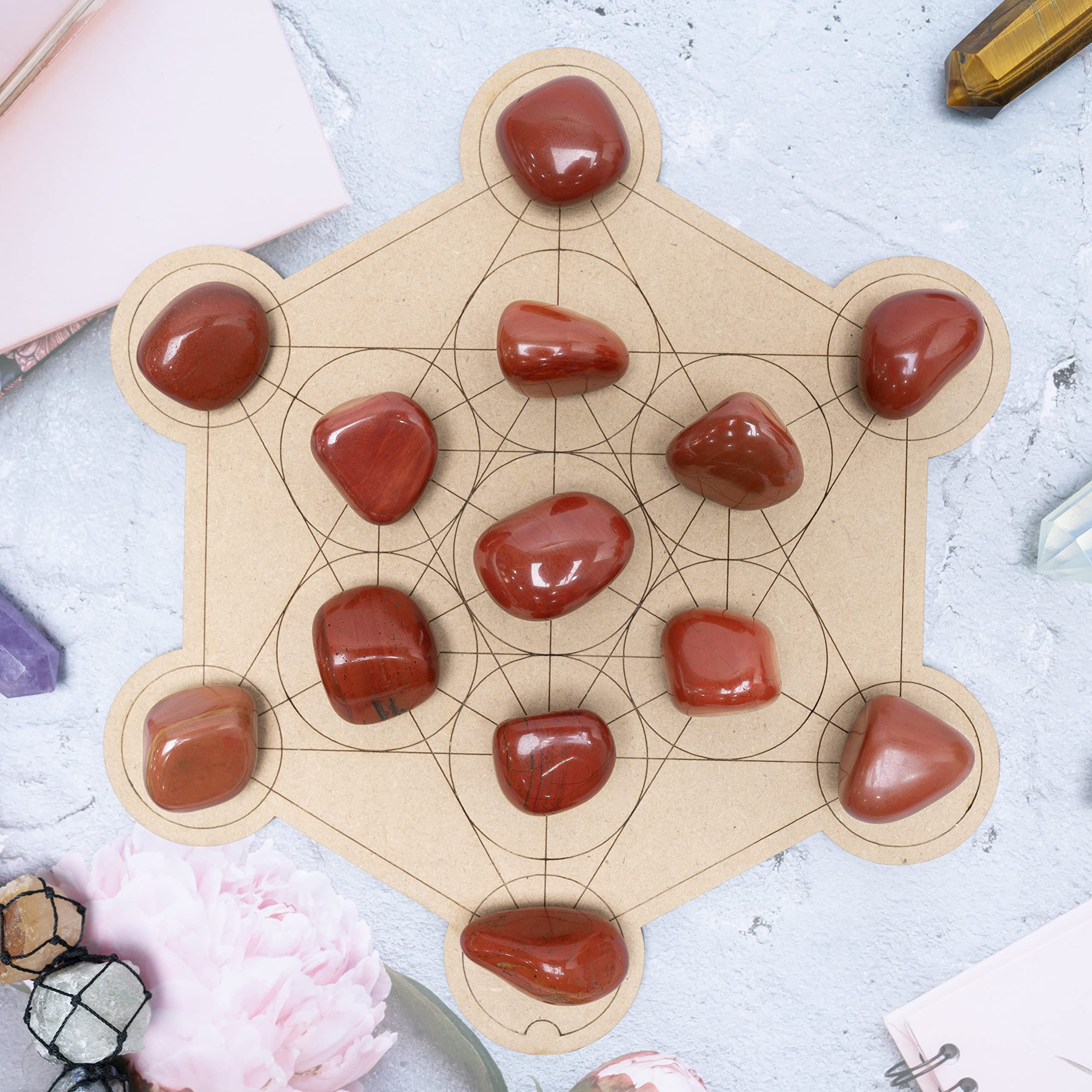 ZAICUS Red Jasper tumbled stones decorative display for warm home ambiance