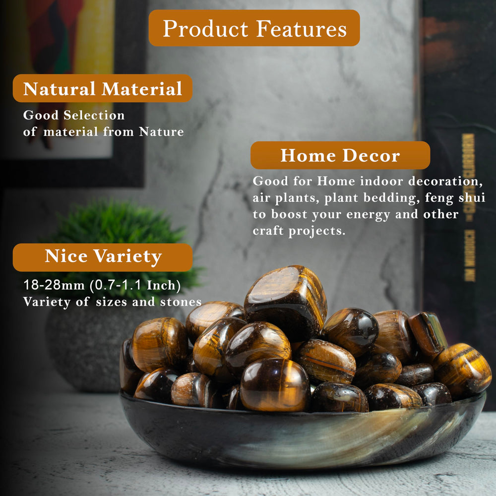 ZAICUS tiger eye tumbled stones palm-sized pieces glow in ambient light.