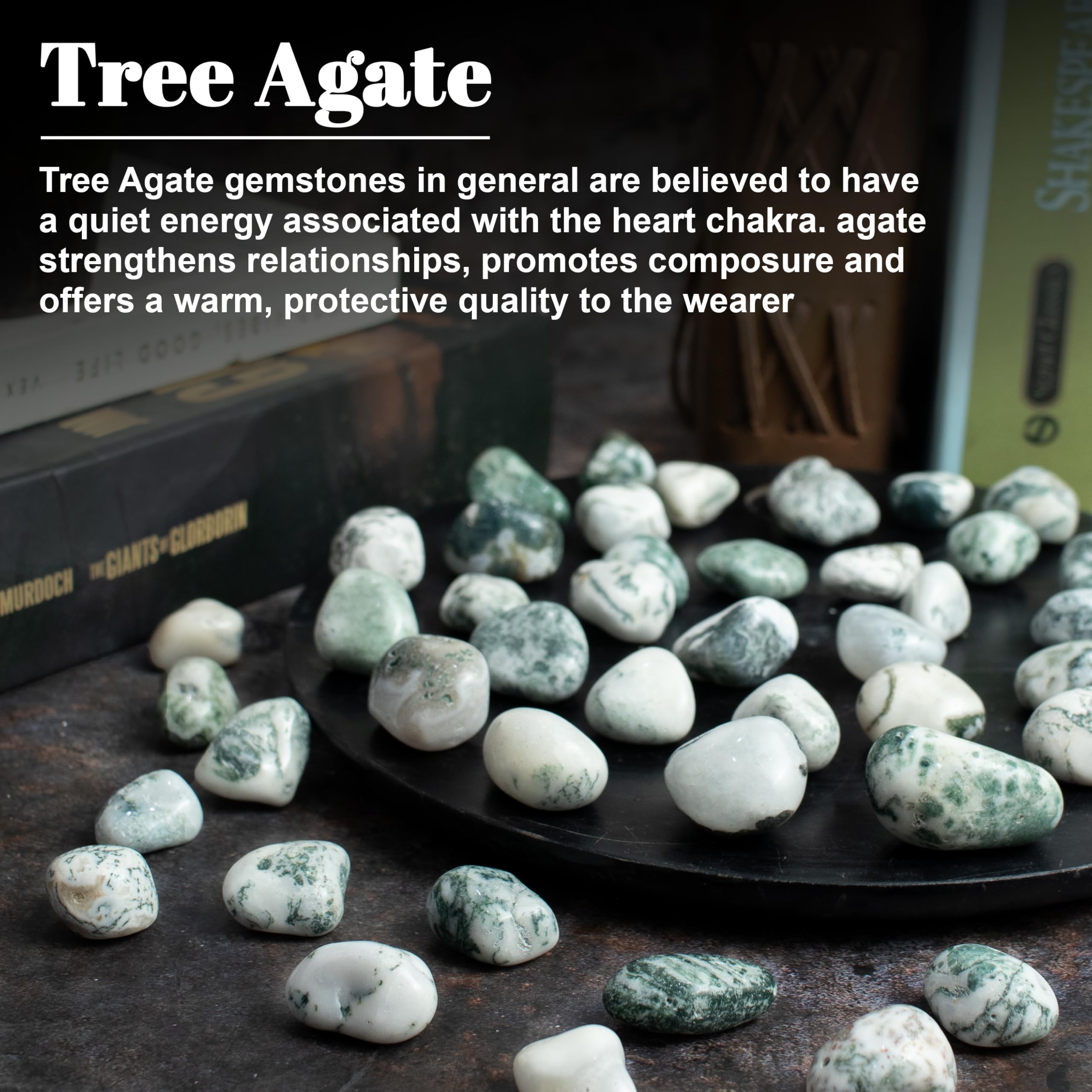 ZAICUS Tree Agate polished crystal emphasizing chakra balance and focus