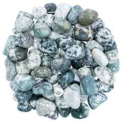 ZAICUS Tree Agate tumbled stone closeup with earthy patterns for grounding