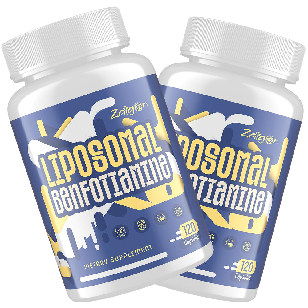 Zaigon Benfotiamine bottle front with liposomal B1 formula clearly shown
