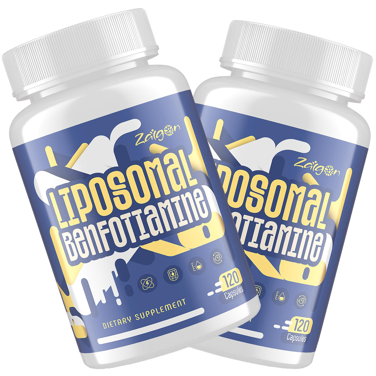 Zaigon Benfotiamine bottle front with liposomal B1 formula clearly shown