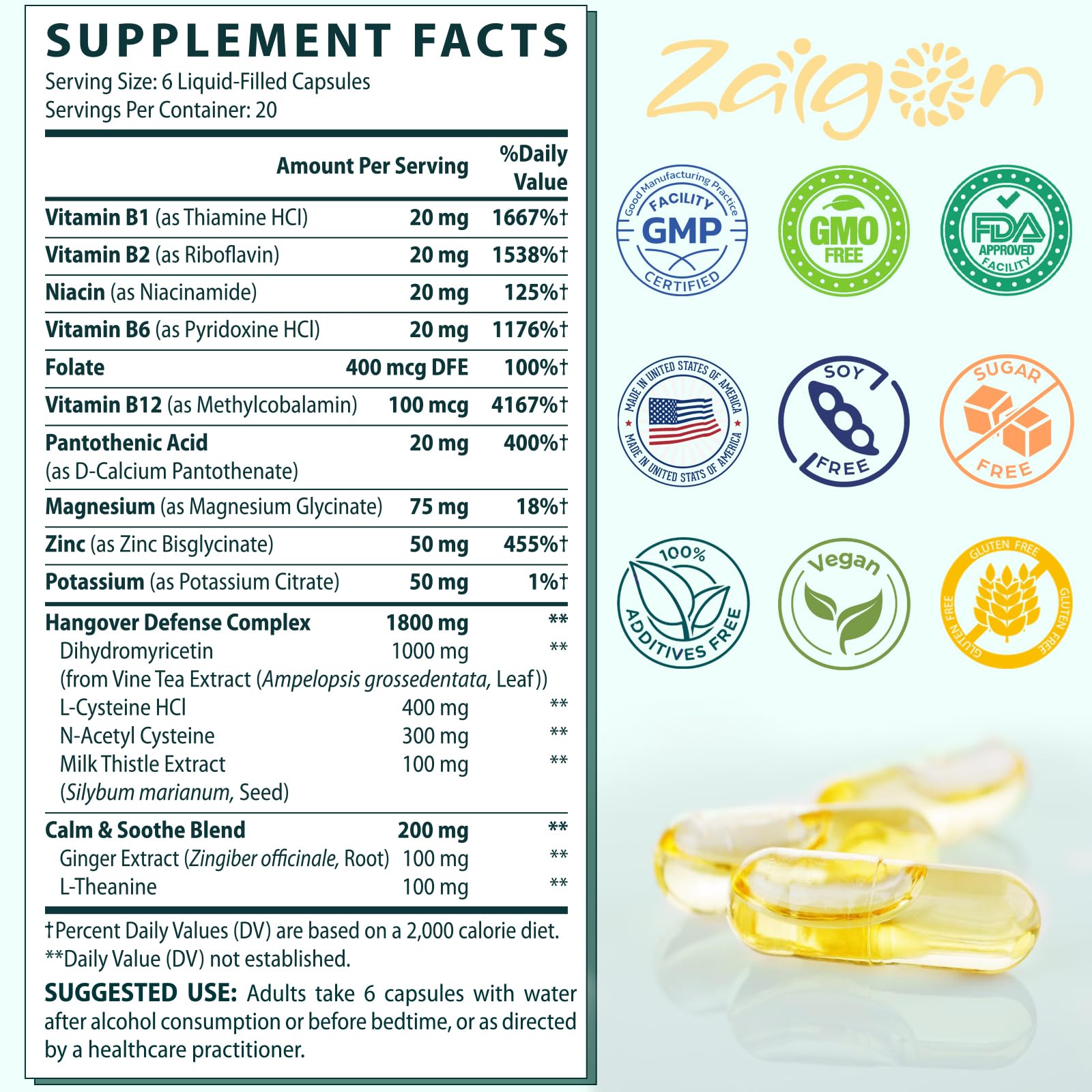 Zaigon storage guidance for keeping potency in a cool, dark place.