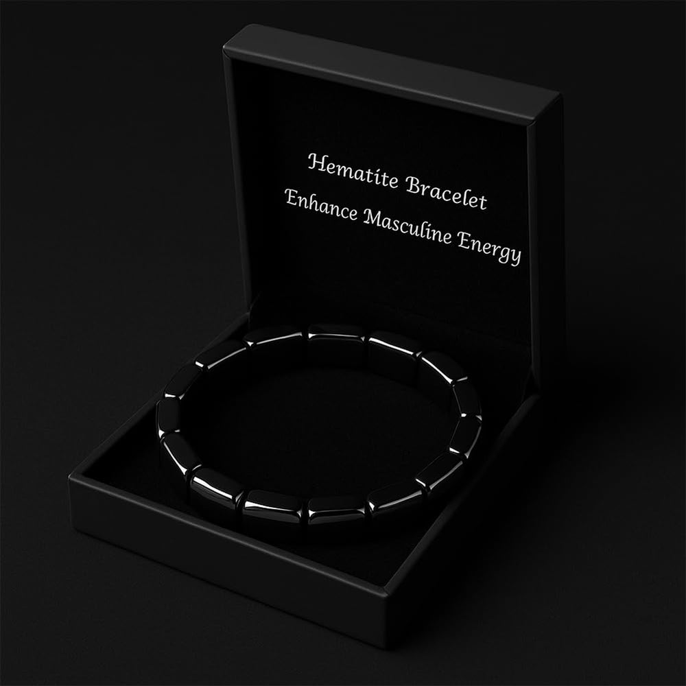 ZAIREG Hematite Bracelet 3-pack packaging for gifting.