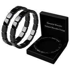 ZAIREG hematite bracelet for men closeup highlighting metallic stones and durable design