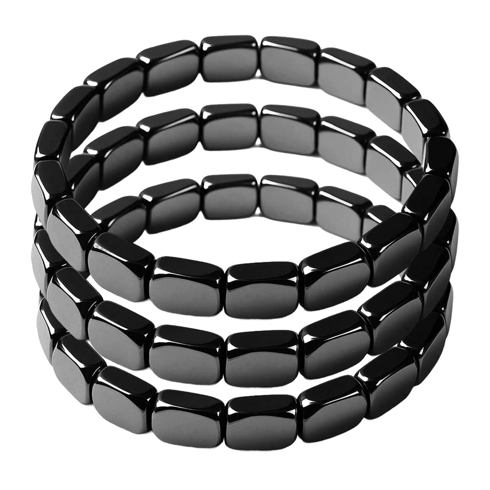 ZAIREG Hematite Bracelet for Men with elastic square beads enhances everyday confidence.