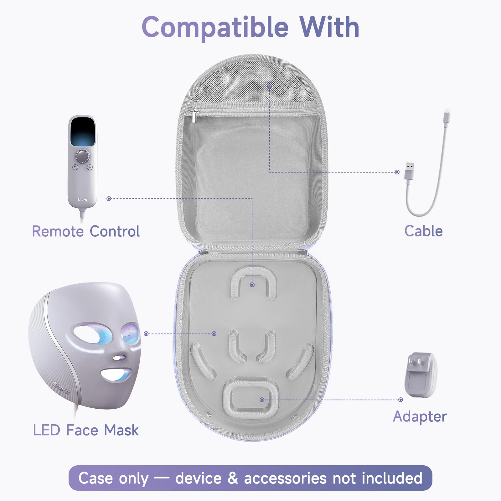 Zalirium Face Mask Case Detachable Groove inside keeps mask secure during travel.