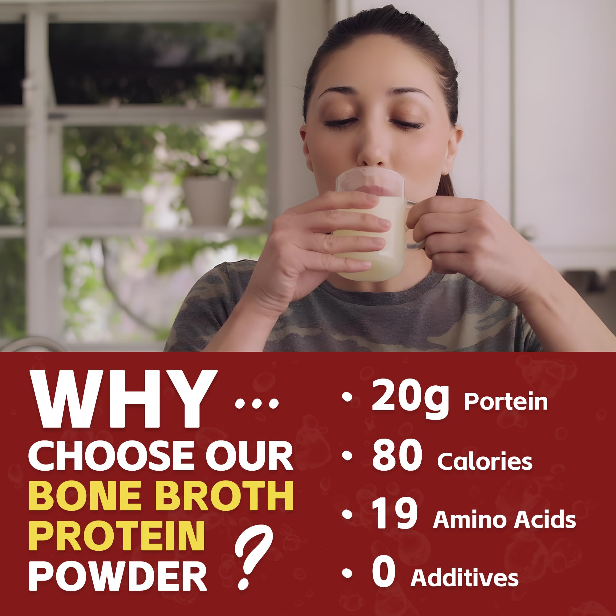 Zammex authentic bone broth flavor, no additives, for meals.