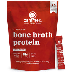 Zammex Bone Broth Packets travel sticks for on-the-go nourishment and quick protein.