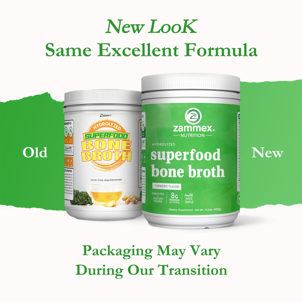 Zammex Bone Broth Plus Turmeric scoop shown for easy daily protein serving