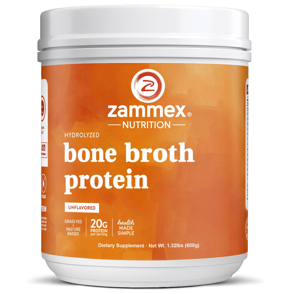 Zammex bone broth protein bottle with natural flavor for convenient protein intake
