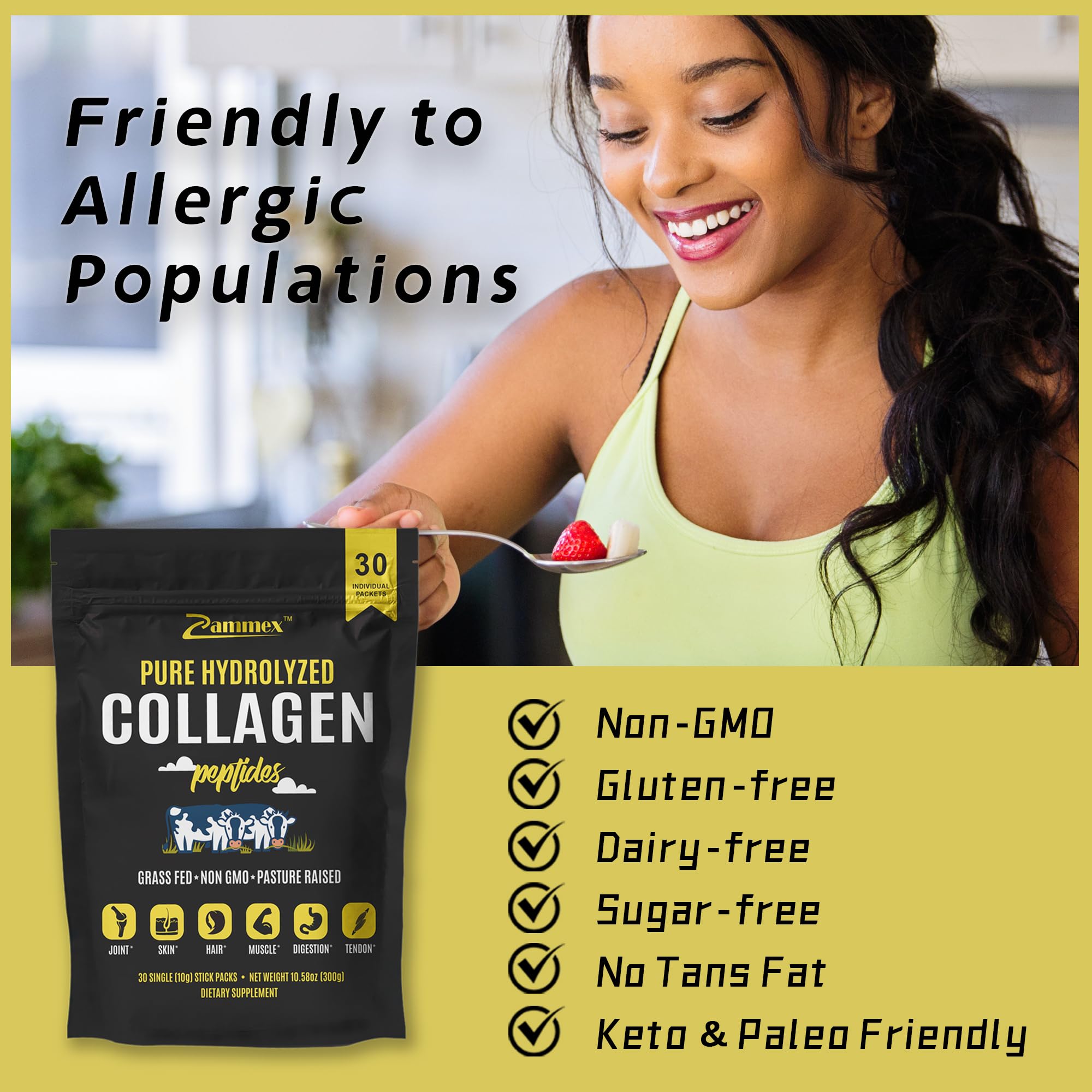 Zammex collagen travel pack poured into coffee for convenience