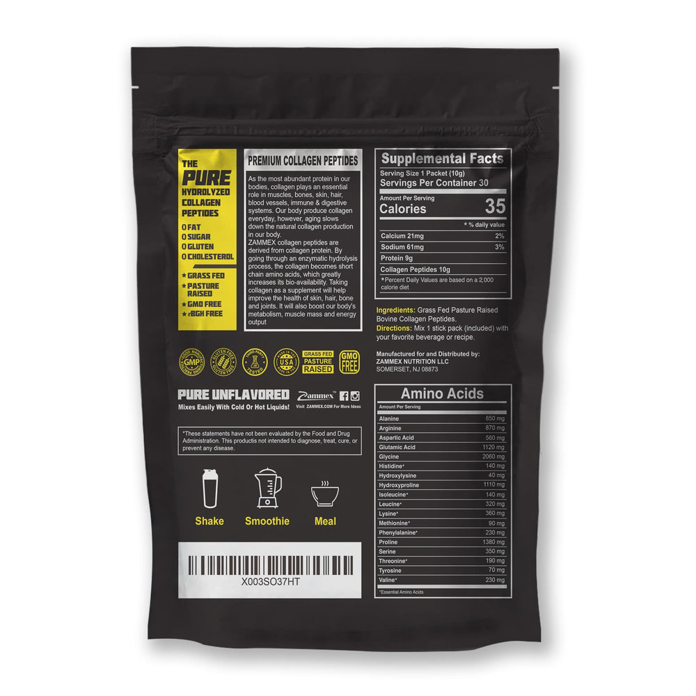 Zammex travel pack close-up label shows non-GMO and keto features