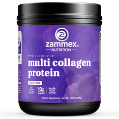 Zammex Multi-Collagen powder bottle showing premium blend for everyday use