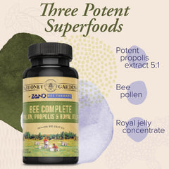 Close-up of ZAND Bee Therapy capsules in an apitherapy-inspired formula