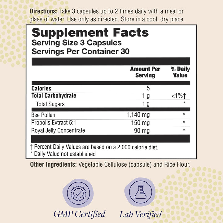 ZAND Bee Therapy propolis-royal jelly blend capsules for daily wellness