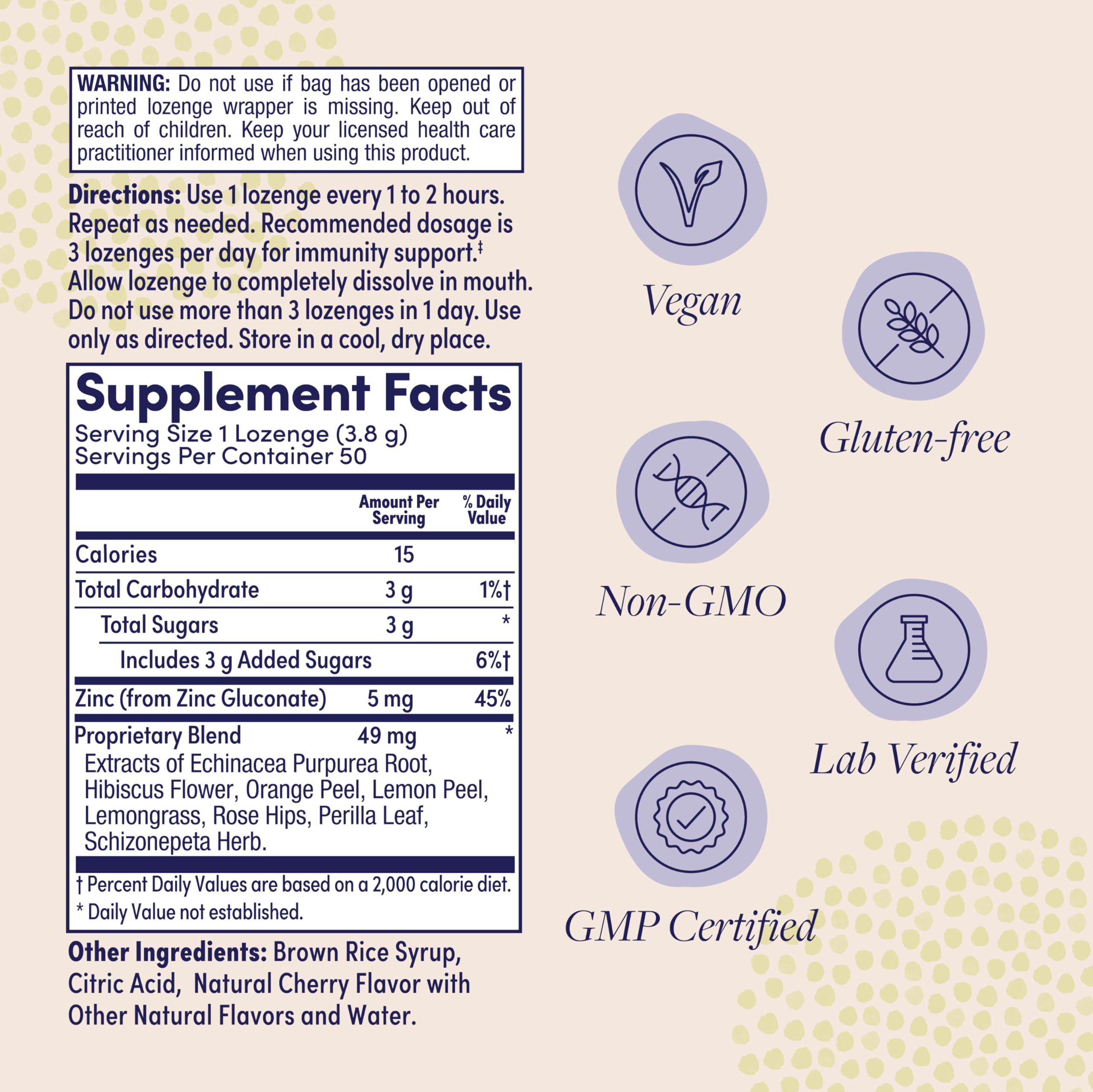 ZAND Immunity lozenges pack displayed, convenient 50-count option for daily immune support.