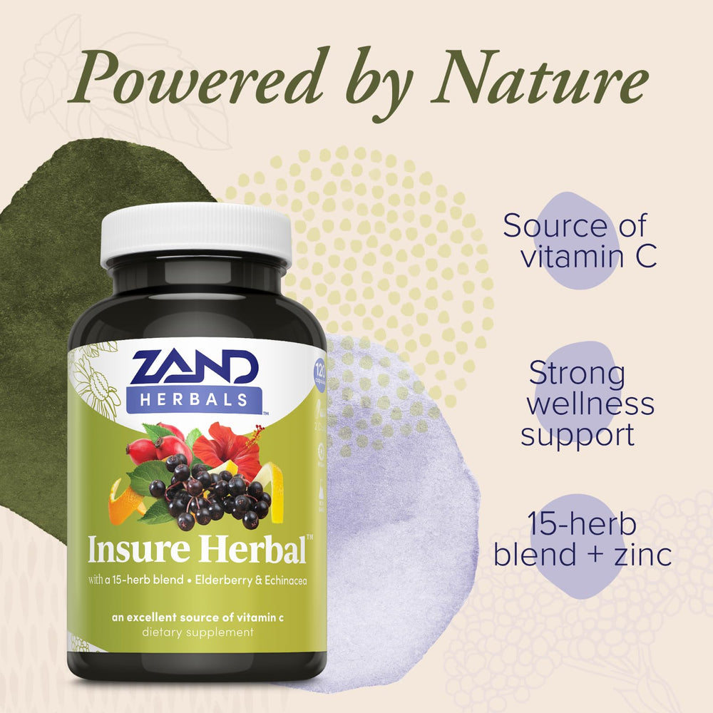 Capsules close-up of ZAND Insure 120-count bottle for easy daily use