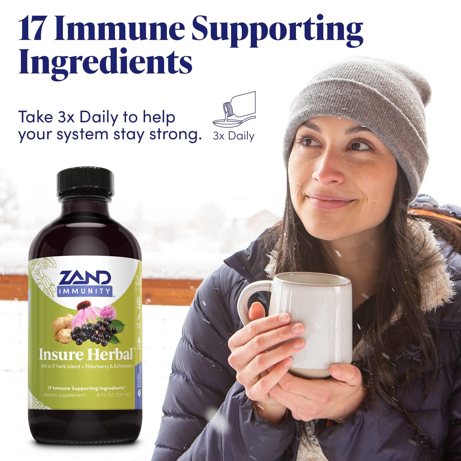 ZAND Insure Herbal drops dispense for convenient intake between meals.