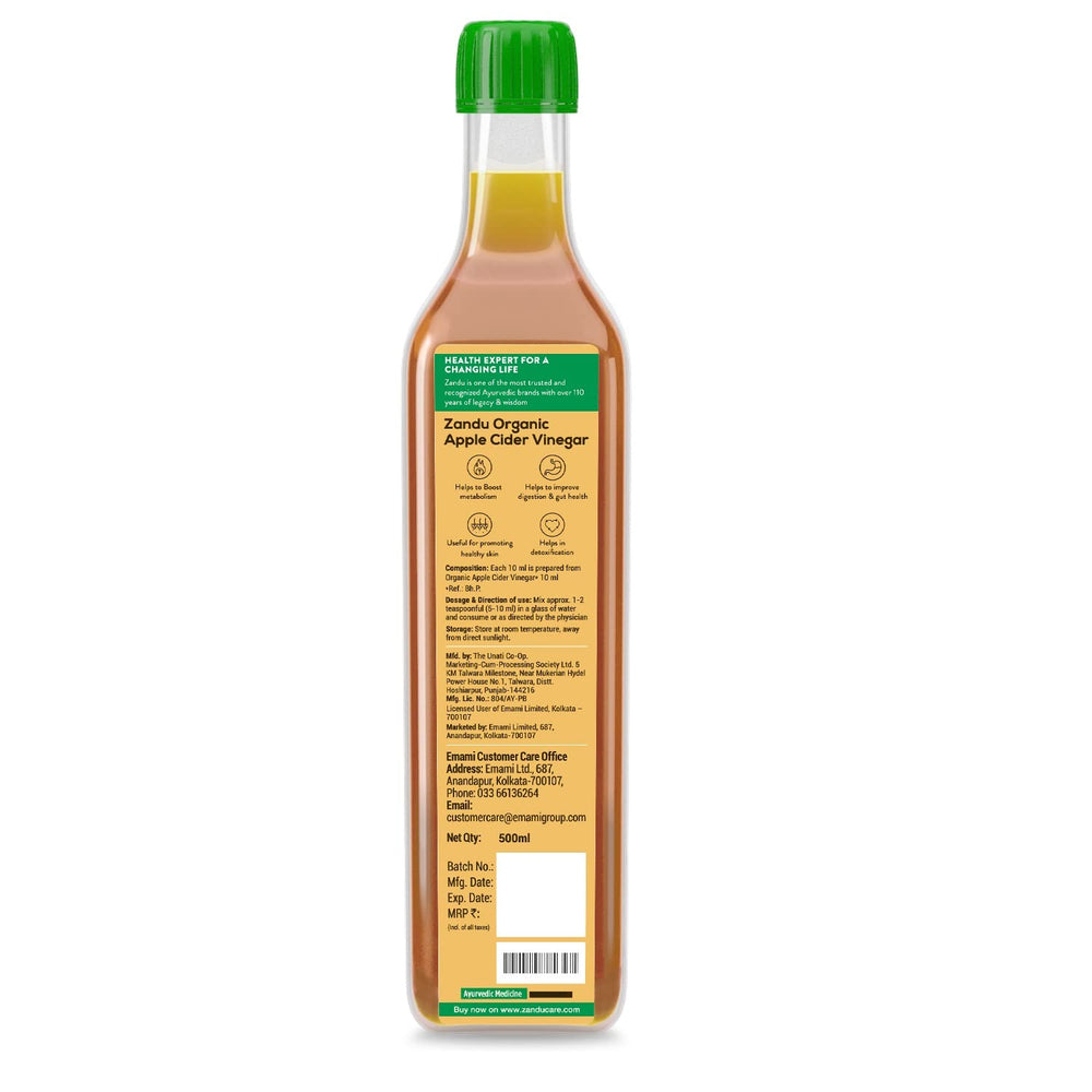 Zandu Apple Cider with Mother Glass Pour, adds tangy flavor to beverages.