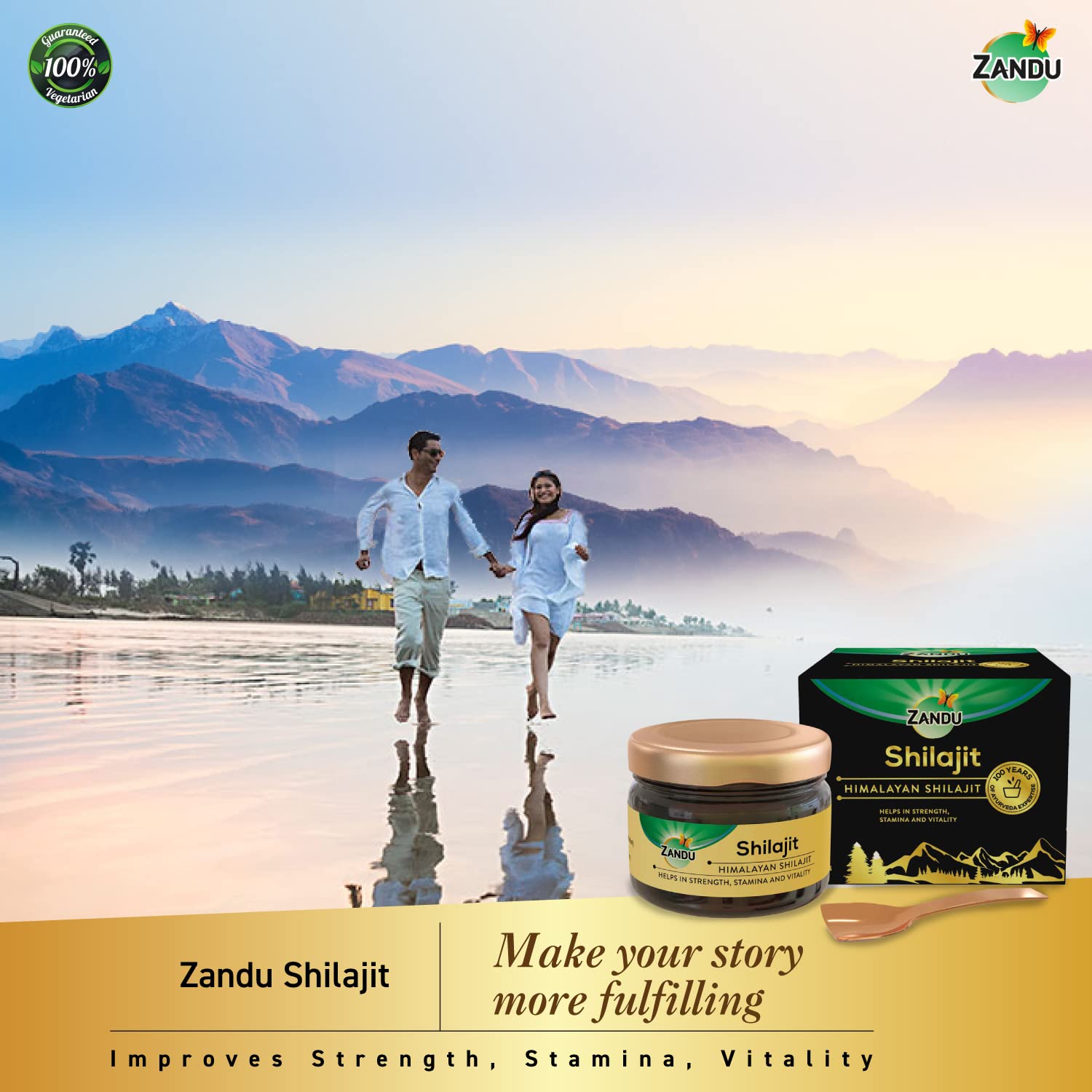 Zandu Himalayan Shilajit Resin packaging box signals trusted Ayurveda heritage.