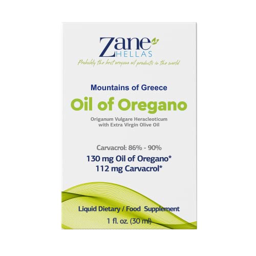 Cap close-up on Zane Hellas oregano oil showing premium quality