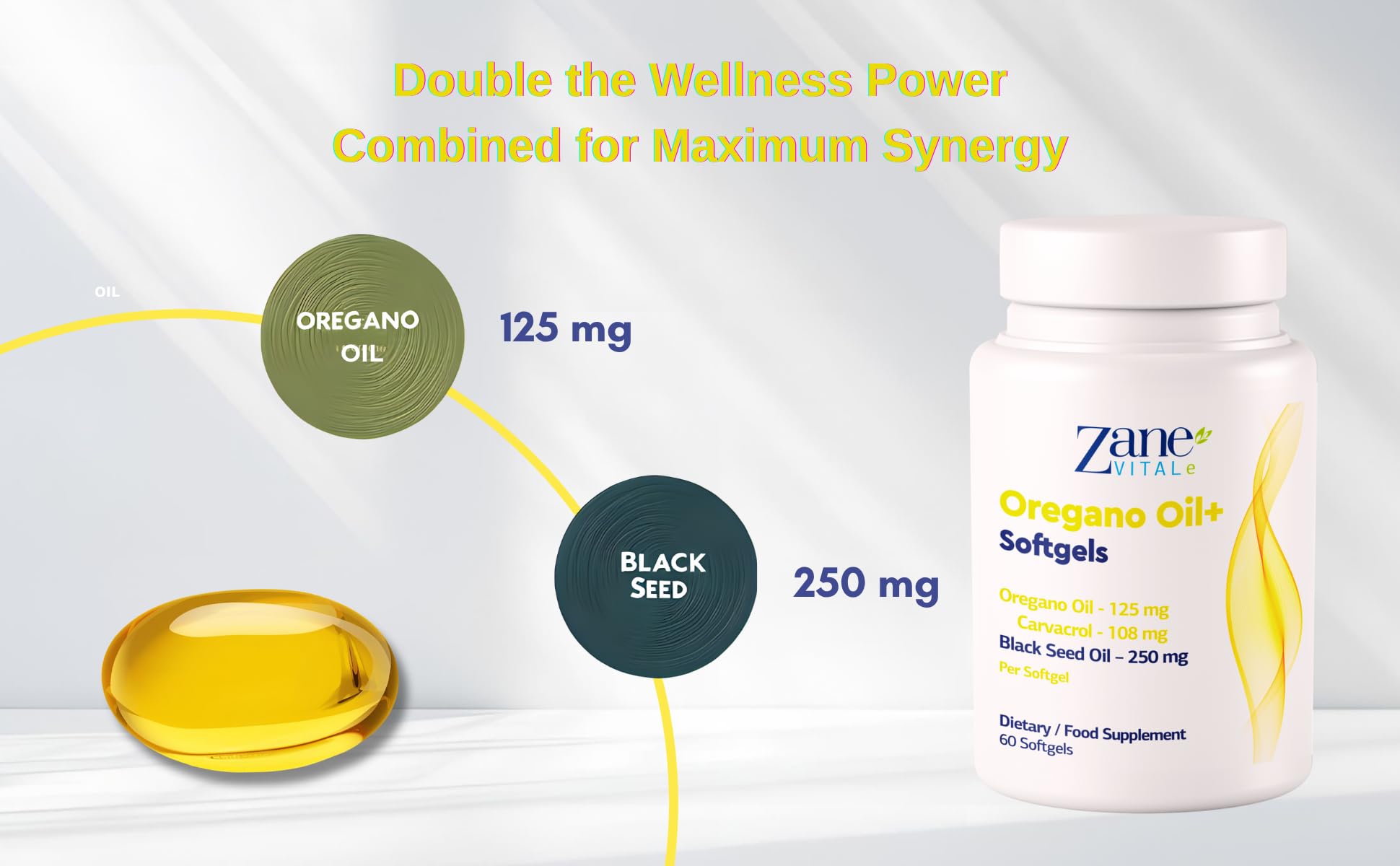 Zane VITALe two-in-one blend emphasizes oregano oil plus black seed oil.